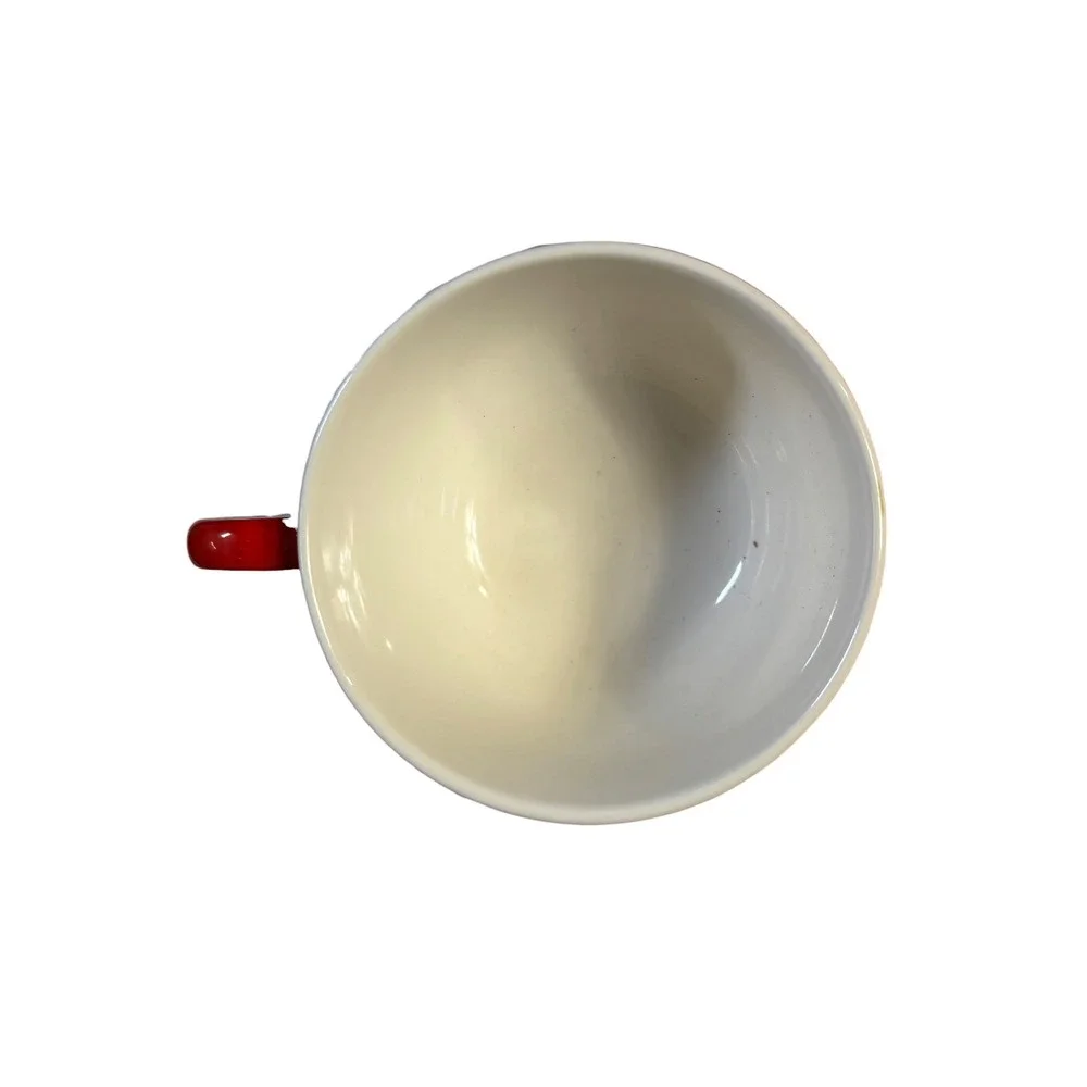 Hues N Brews Dragonfly Tea Set Teapot 2 Cups and Tray Red Yellow White Ceramic